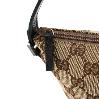 Gucci 141809 Beige Brown GG Boat Pochette