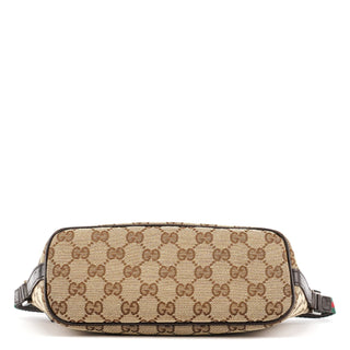 Gucci 141809 Beige Brown GG Boat Pochette