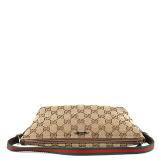 Gucci 141809 Beige Brown GG Boat Pochette