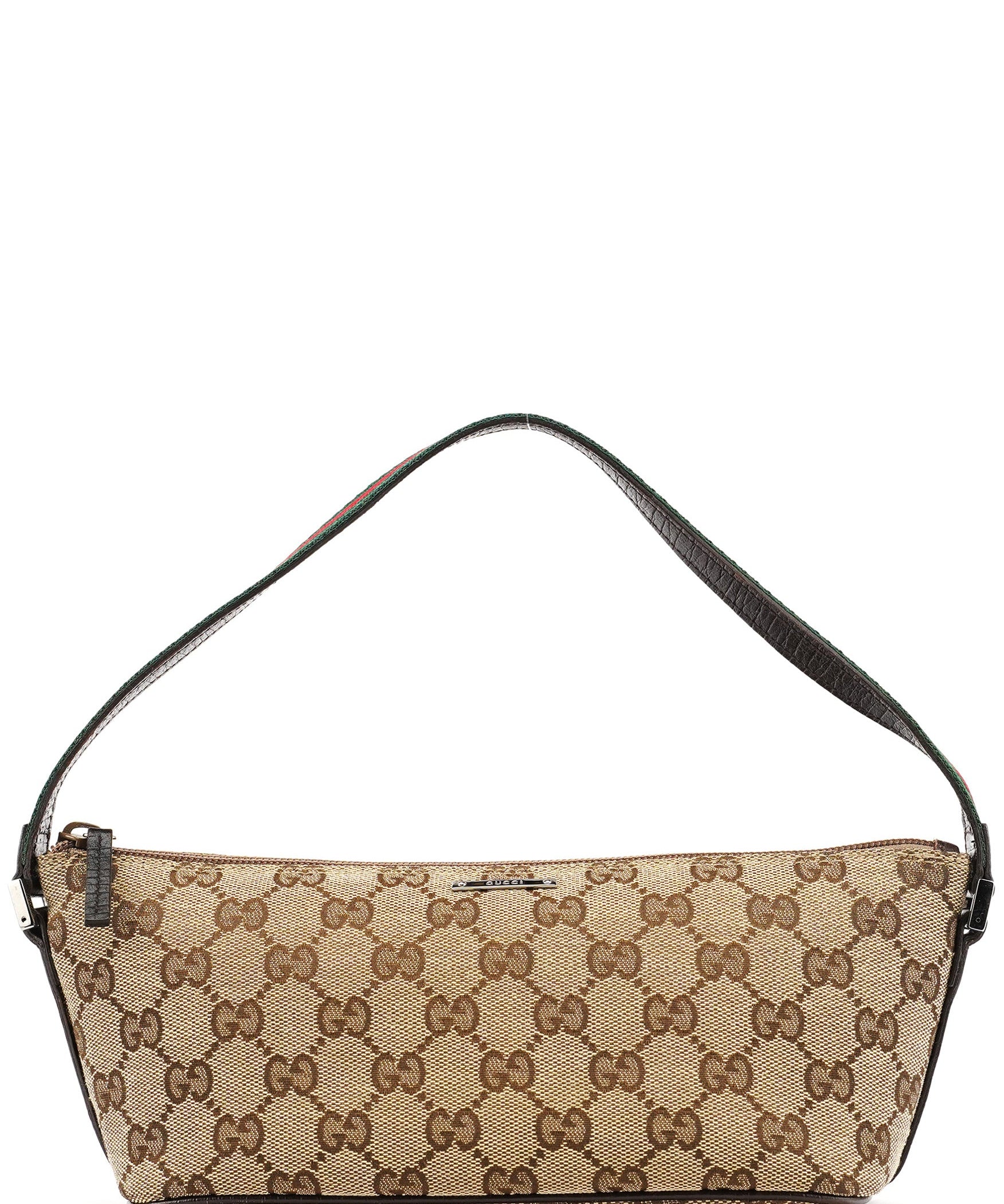 Gucci 141809 Beige Brown GG Boat Pochette