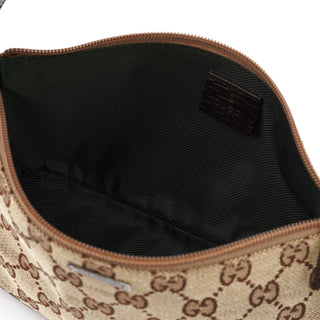 Gucci 141809 Beige Brown GG Boat Pochette