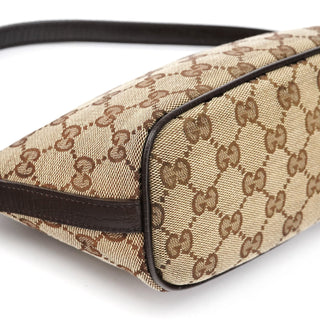 Gucci 141809 Beige Brown GG Boat Pochette