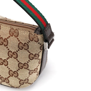 Gucci 141809 Beige Brown GG Boat Pochette
