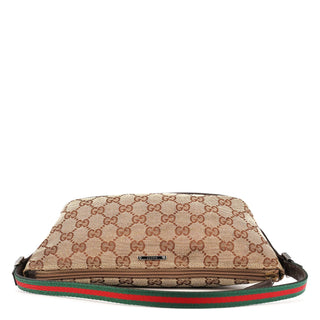Gucci 141809 Beige Brown GG Boat Pochette