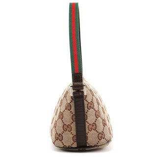 Gucci 141809 Beige Brown GG Boat Pochette