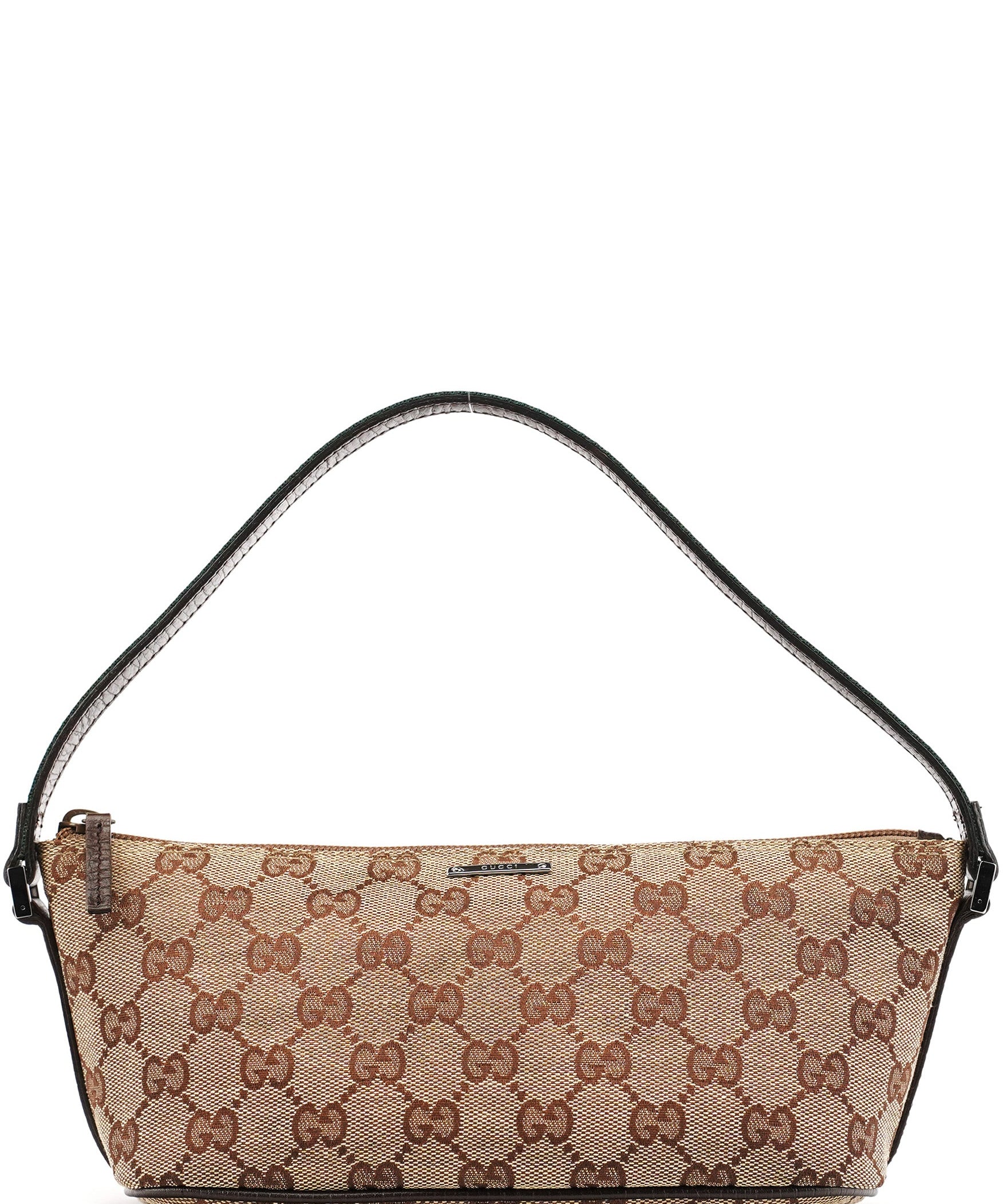 Gucci 141809 Beige Brown GG Boat Pochette