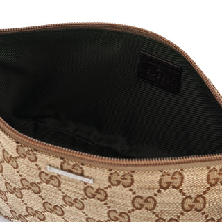 Gucci 141809 Beige Brown GG Boat Pochette