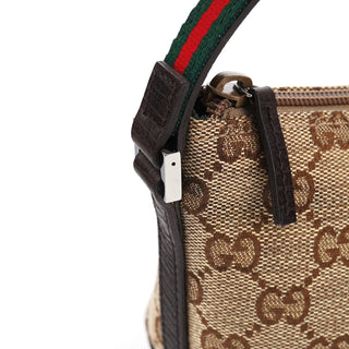Gucci 141809 Beige Brown GG Boat Pochette