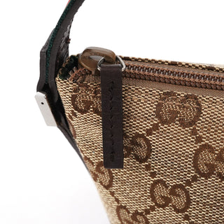 Gucci 141809 Beige Brown GG Boat Pochette