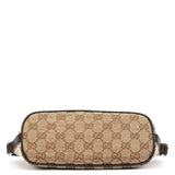 Gucci 141809 Beige Brown GG Boat Pochette