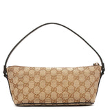 Gucci 141809 Beige Brown GG Boat Pochette