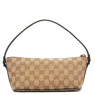 Gucci 141809 Beige Brown GG Boat Pochette