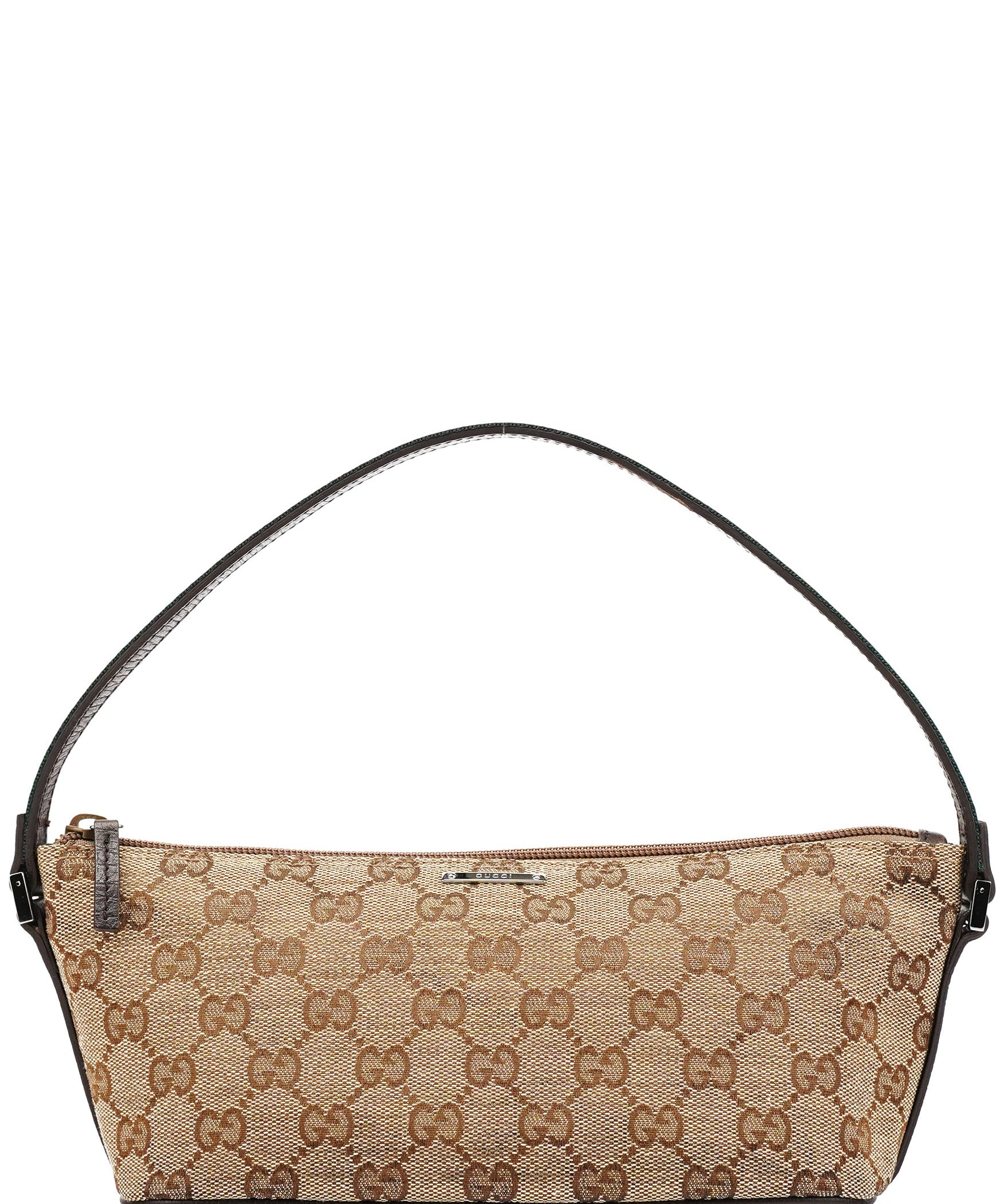 Gucci 141809 Beige Brown GG Boat Pochette