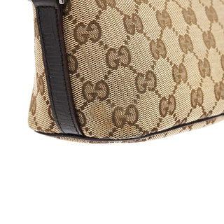 Gucci 141809 Beige Brown GG Boat Pochette