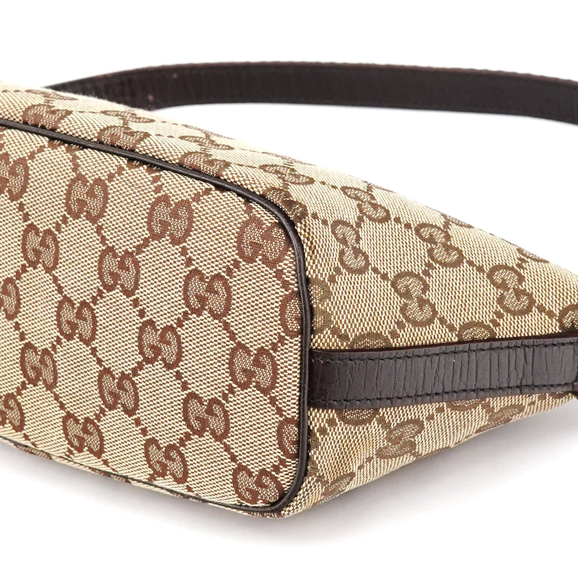 Gucci 141809 Beige Brown GG Boat Pochette