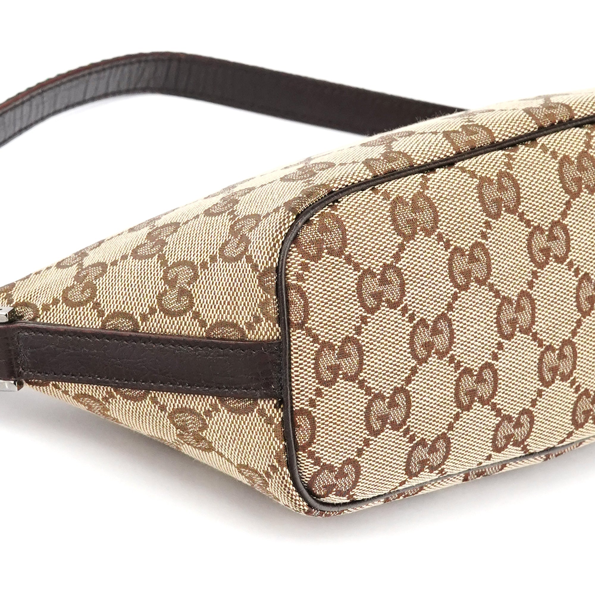 Gucci 141809 Beige Brown GG Boat Pochette