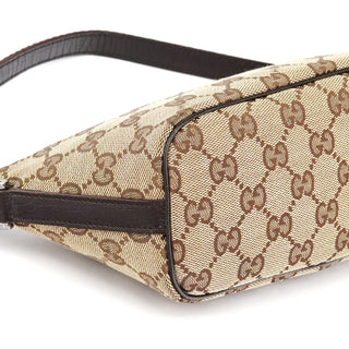 Gucci 141809 Beige Brown GG Boat Pochette