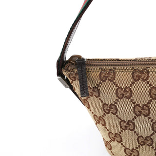 Gucci 141809 Beige Brown GG Boat Pochette