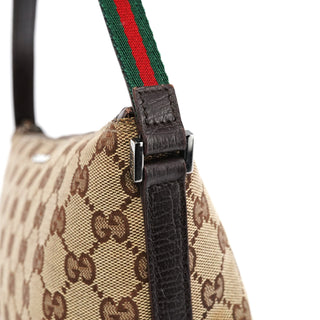 Gucci 141809 Beige Brown GG Boat Pochette