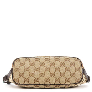 Gucci 141809 Beige Brown GG Boat Pochette