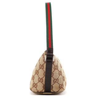 Gucci 141809 Beige Brown GG Boat Pochette