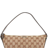 Gucci 141809 Beige Brown GG Boat Pochette