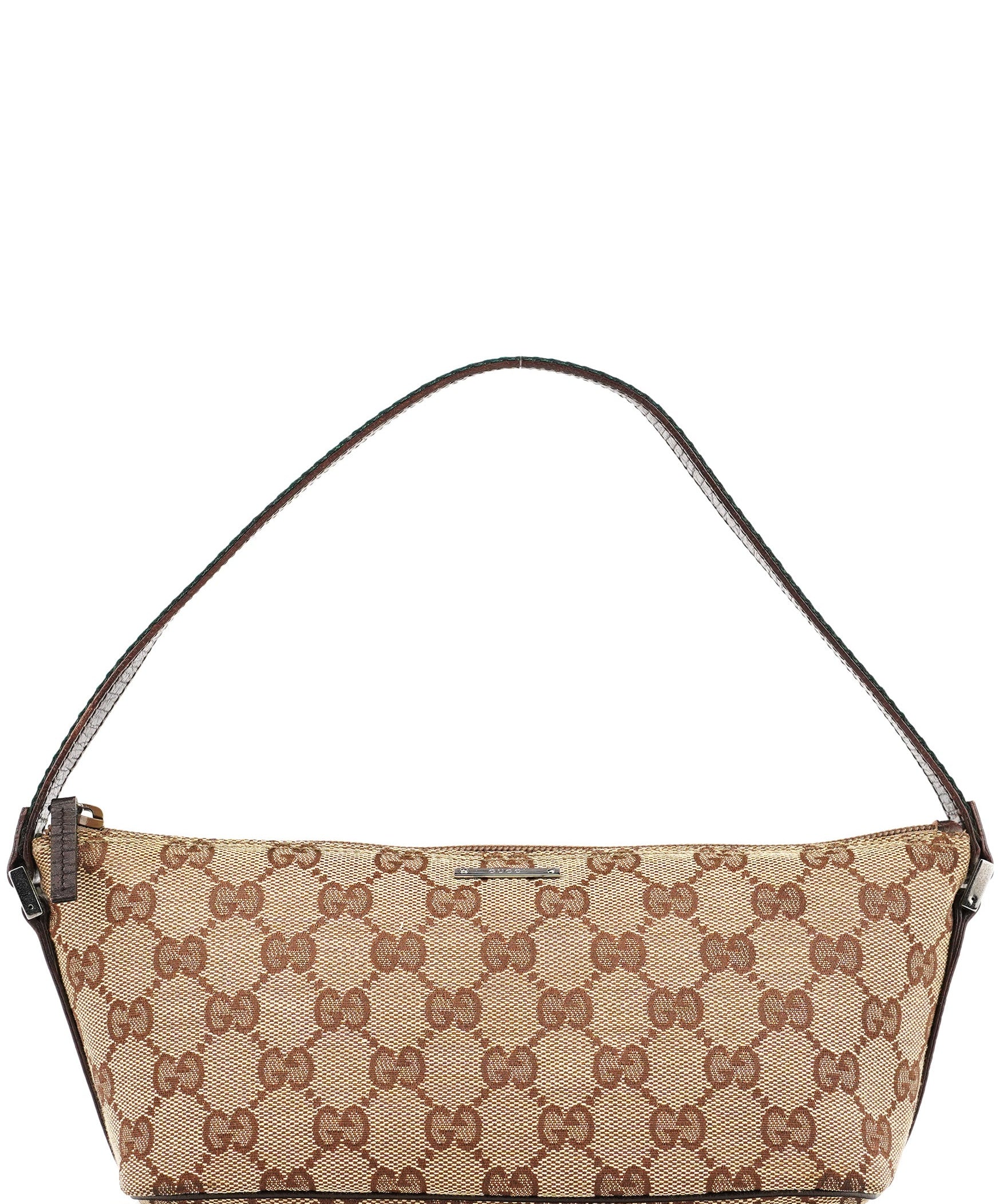 Gucci 141809 Beige Brown GG Boat Pochette