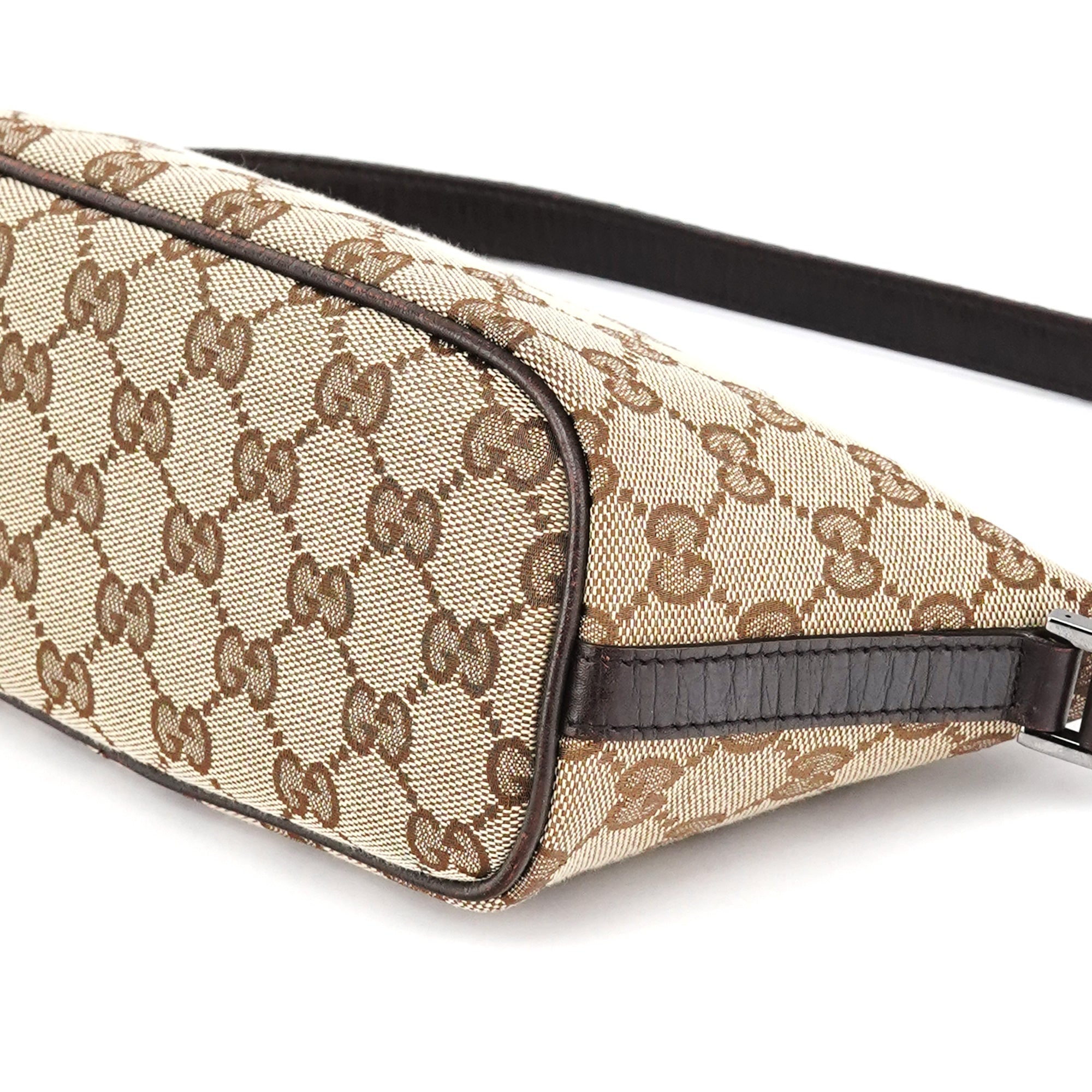 Gucci 141809 Beige Brown GG Boat Pochette