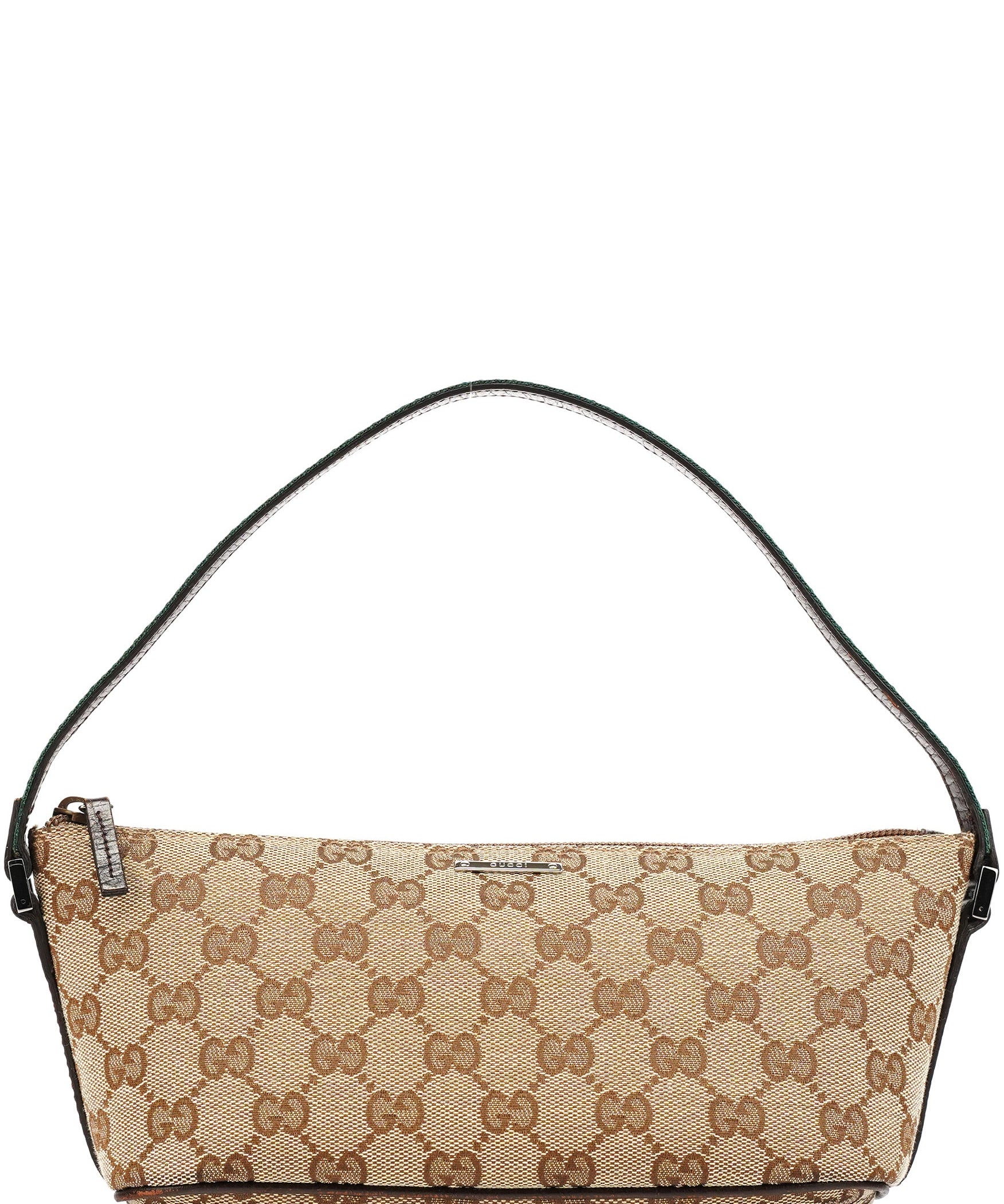 Gucci 141809 Beige Brown GG Boat Pochette