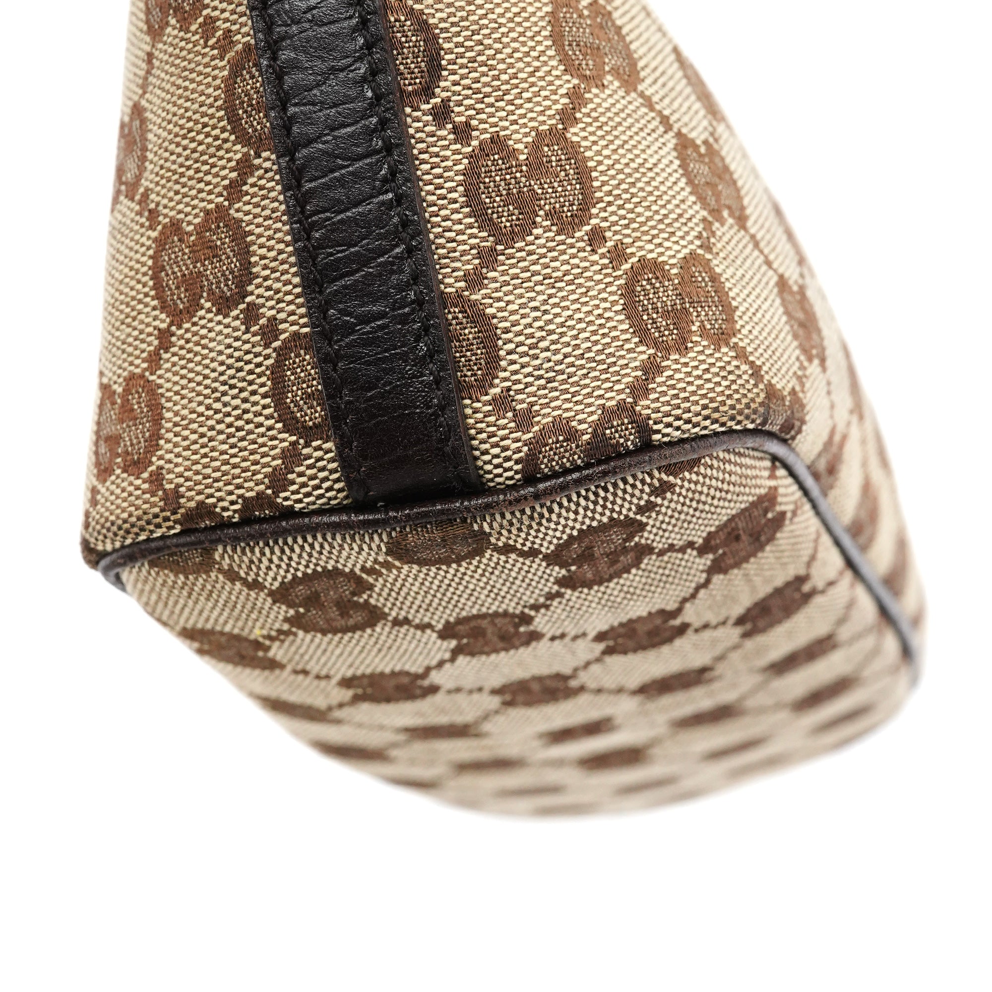 Gucci 141809 Beige Brown GG Boat Pochette