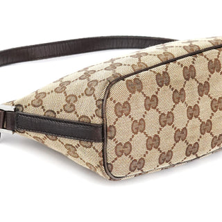 Gucci 141809 Beige Brown GG Boat Pochette