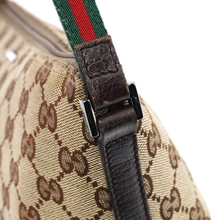 Gucci 141809 Beige Brown GG Boat Pochette