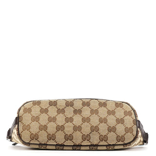 Gucci 141809 Beige Brown GG Boat Pochette
