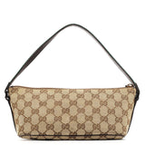 Gucci 141809 Beige Brown GG Boat Pochette