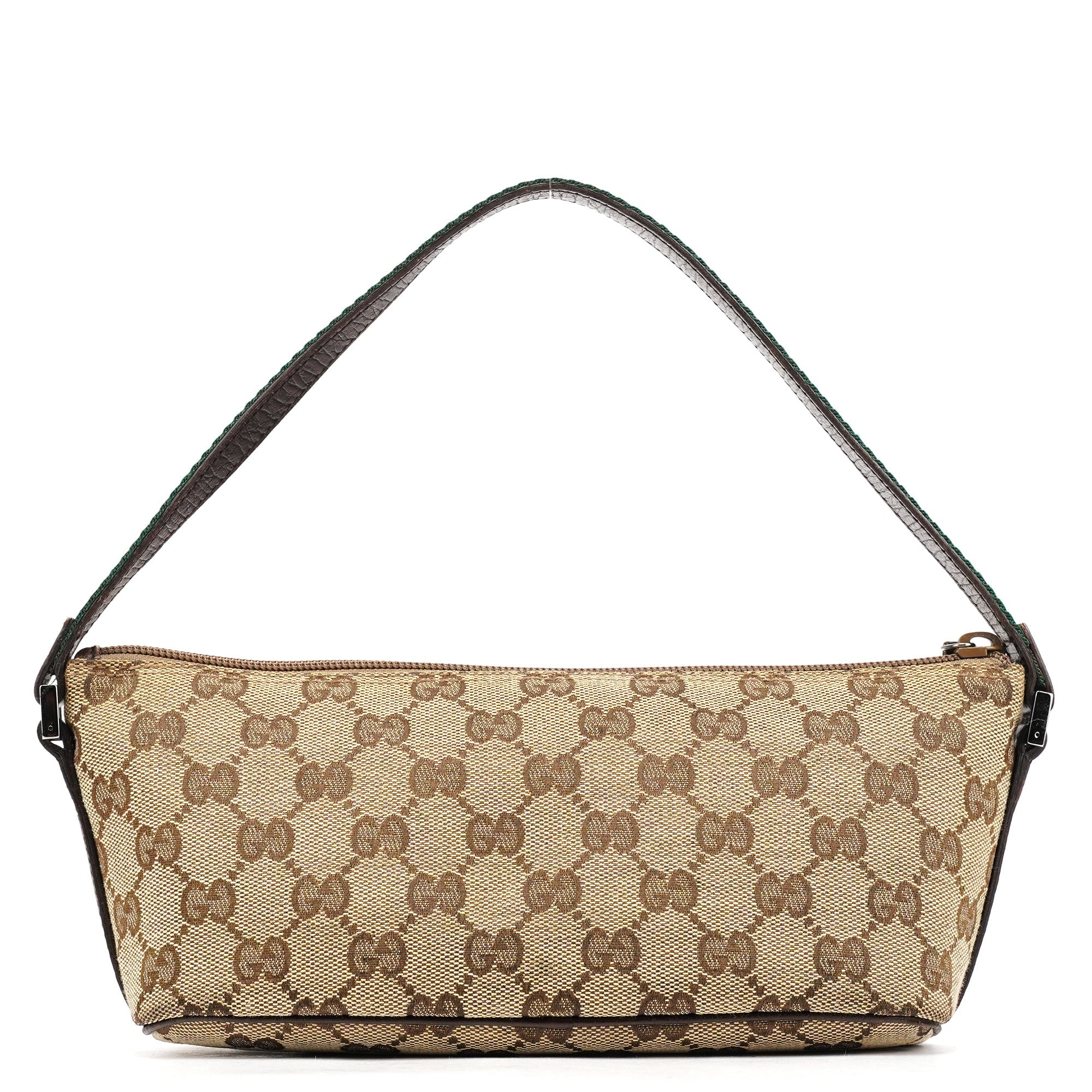 Gucci 141809 Beige Brown GG Boat Pochette