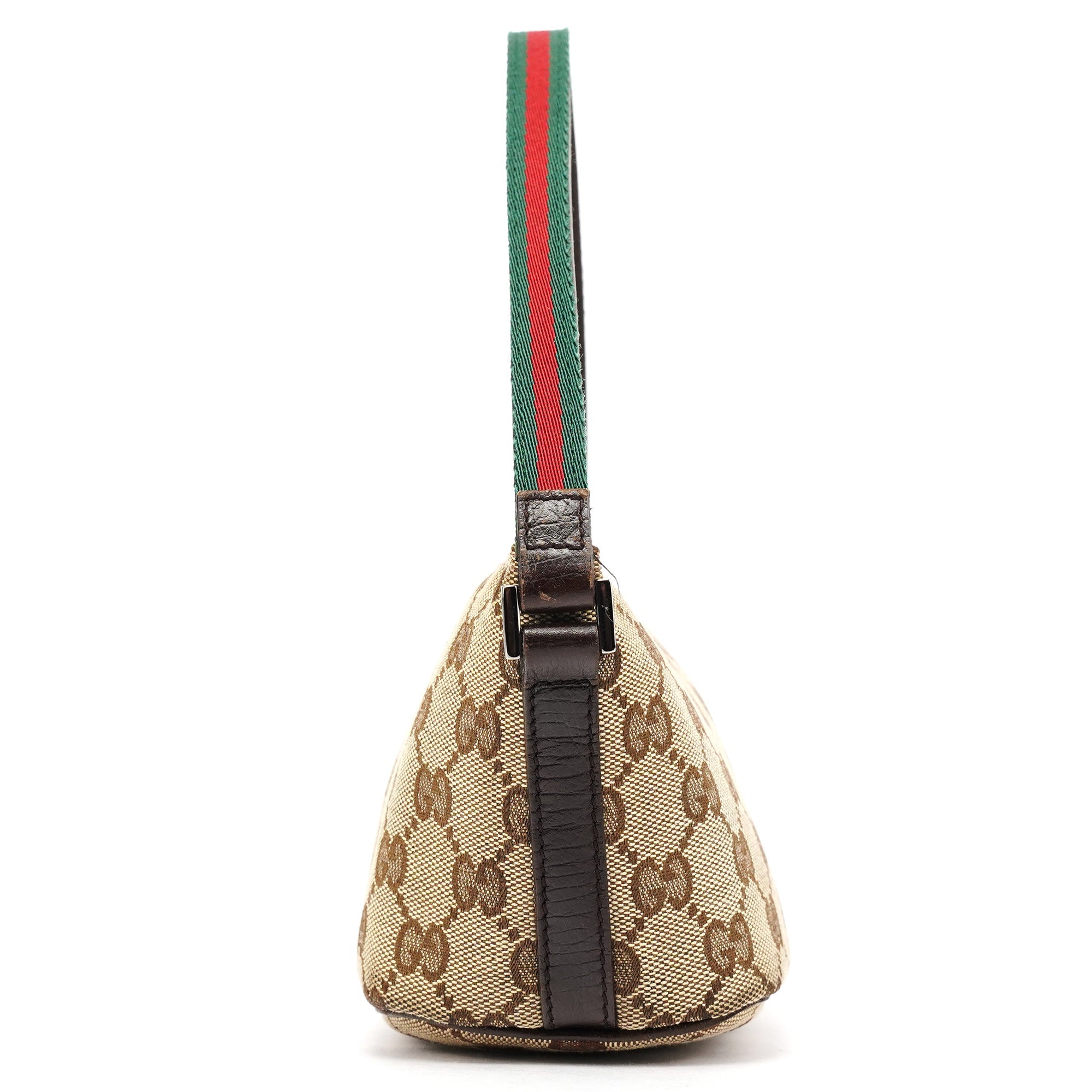 Gucci 141809 Beige Brown GG Boat Pochette