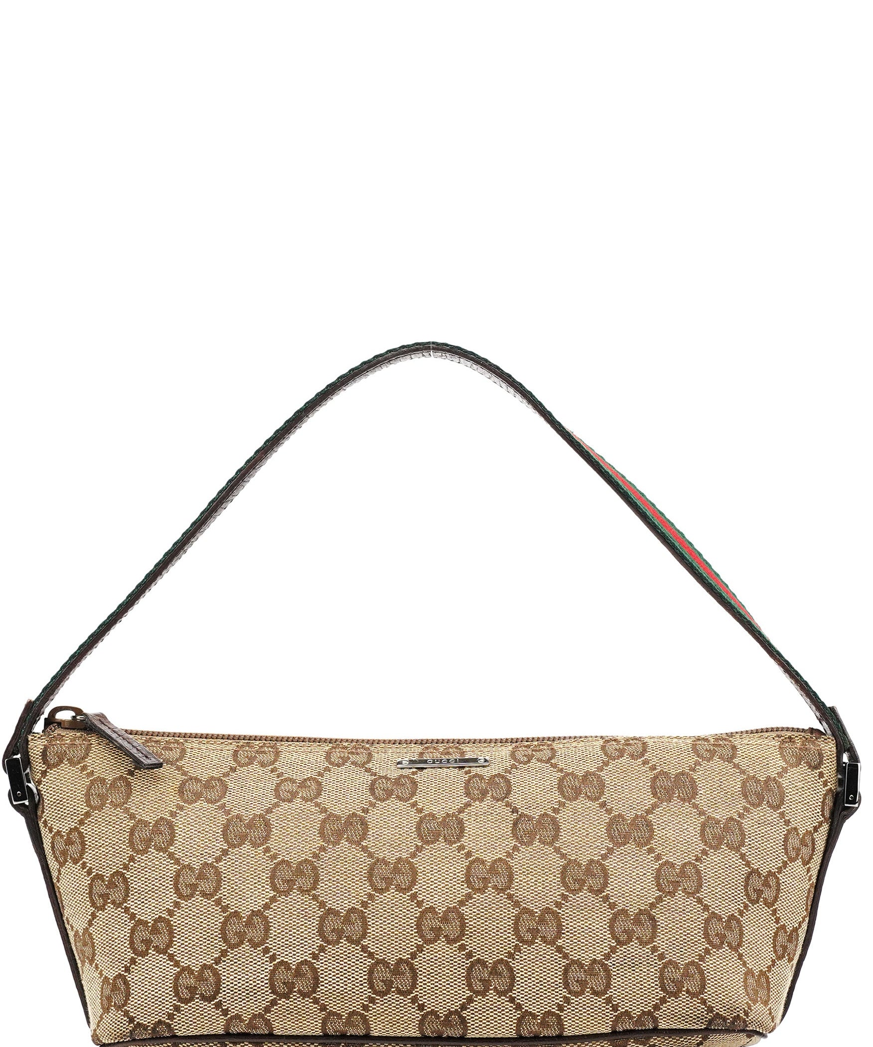 Gucci 141809 Beige Brown GG Boat Pochette