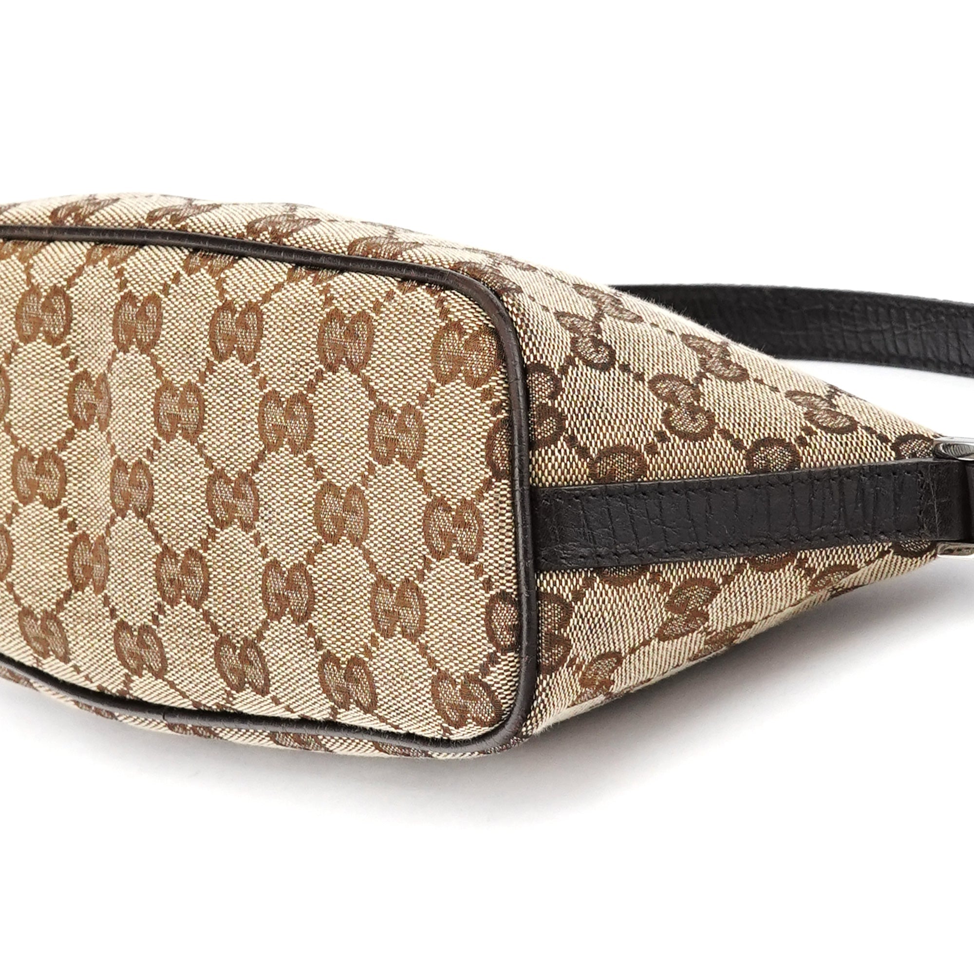 Gucci 141809 Beige Brown GG Boat Pochette