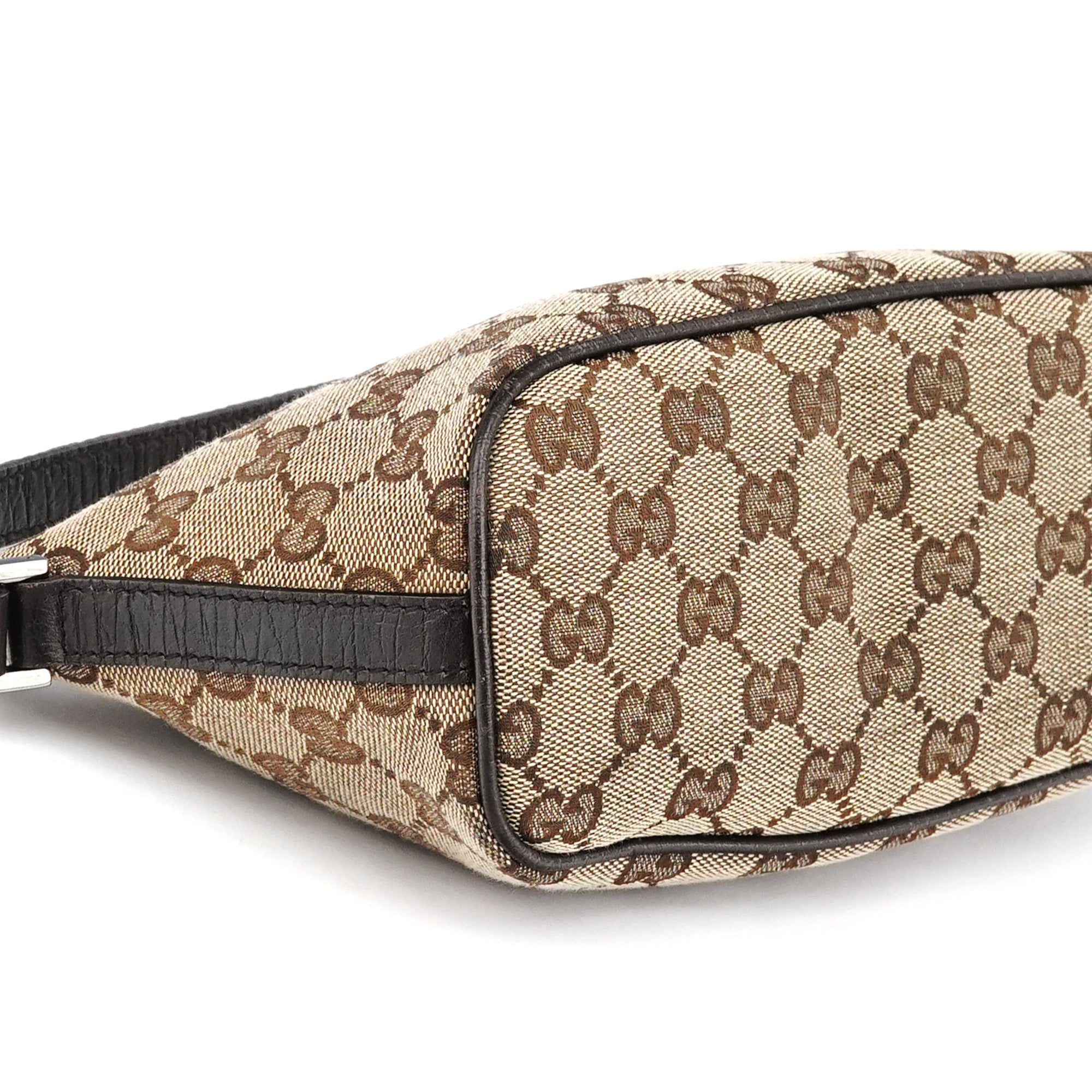 Gucci 141809 Beige Brown GG Boat Pochette