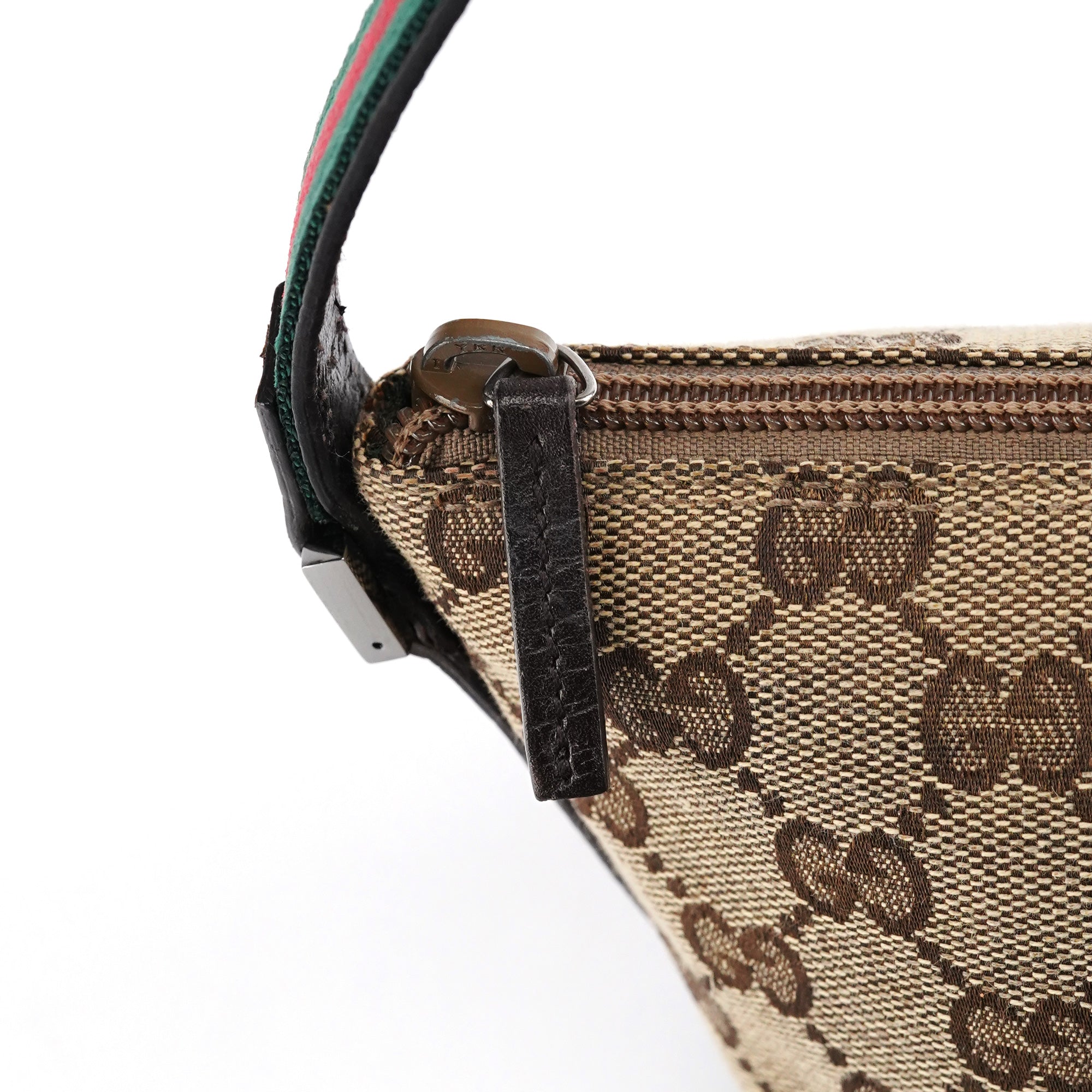 Gucci 141809 Beige Brown GG Boat Pochette