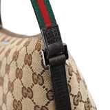 Gucci 141809 Beige Brown GG Boat Pochette