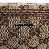 Gucci 141809 Beige Brown GG Boat Pochette