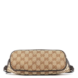 Gucci 141809 Beige Brown GG Boat Pochette