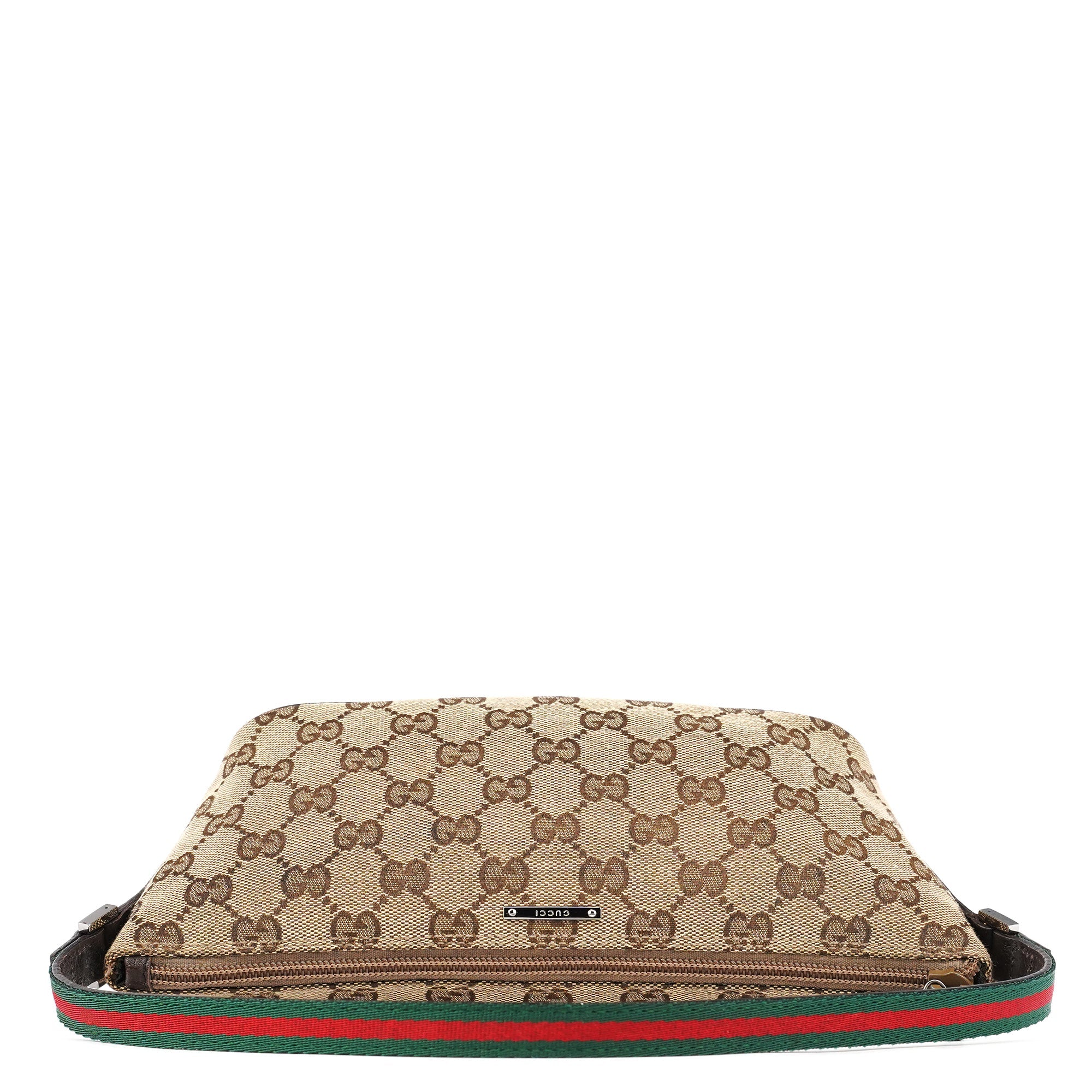 Gucci 141809 Beige Brown GG Boat Pochette