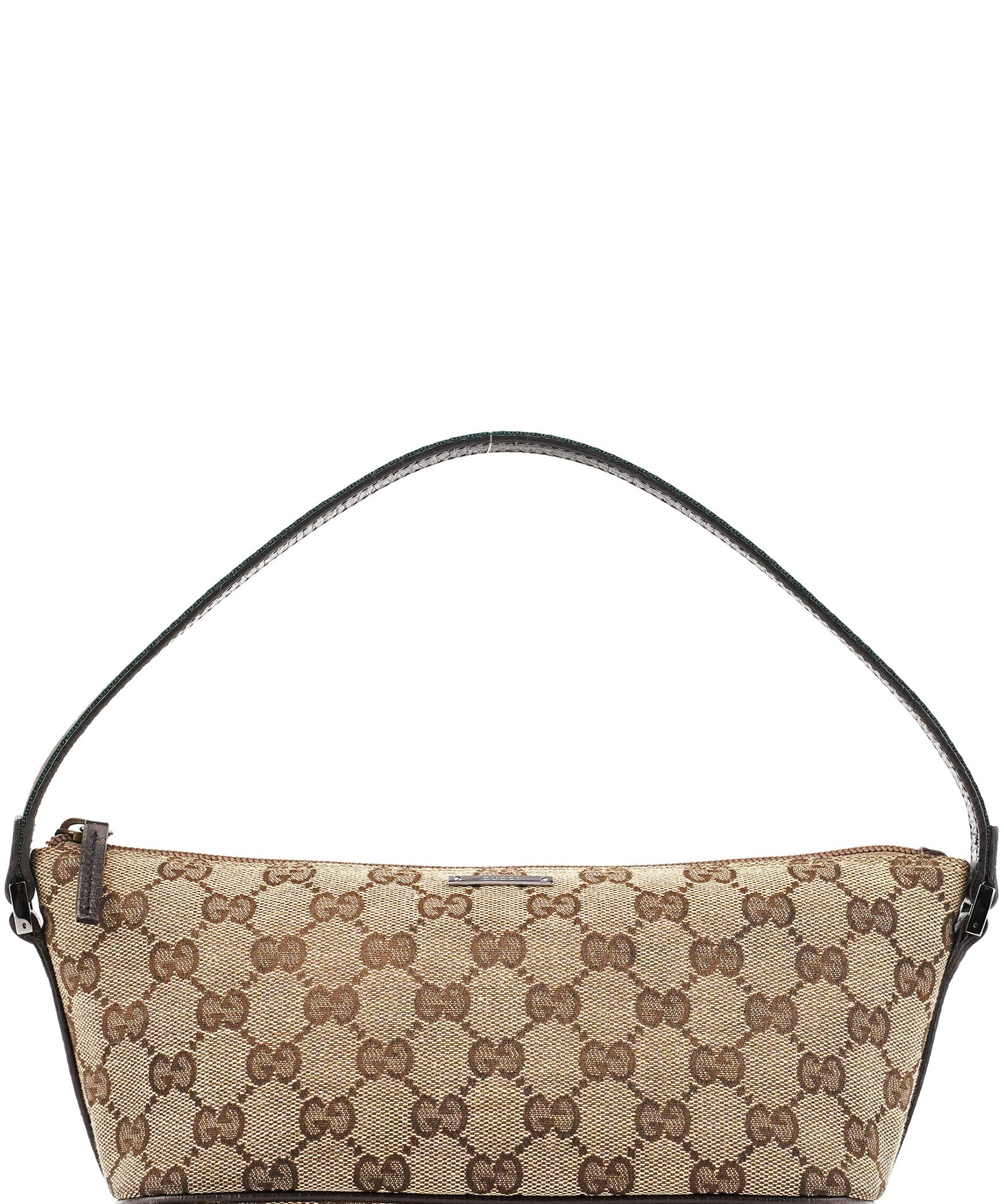 Gucci 141809 Beige Brown GG Boat Pochette