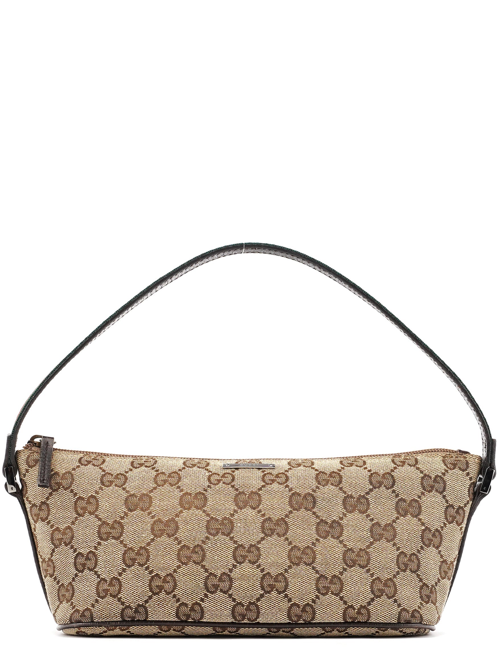 Gucci 141809 Beige Brown GG Boat Pochette