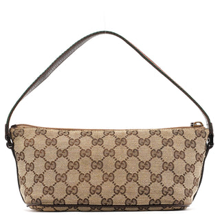 Gucci 141809 Beige Brown GG Boat Pochette