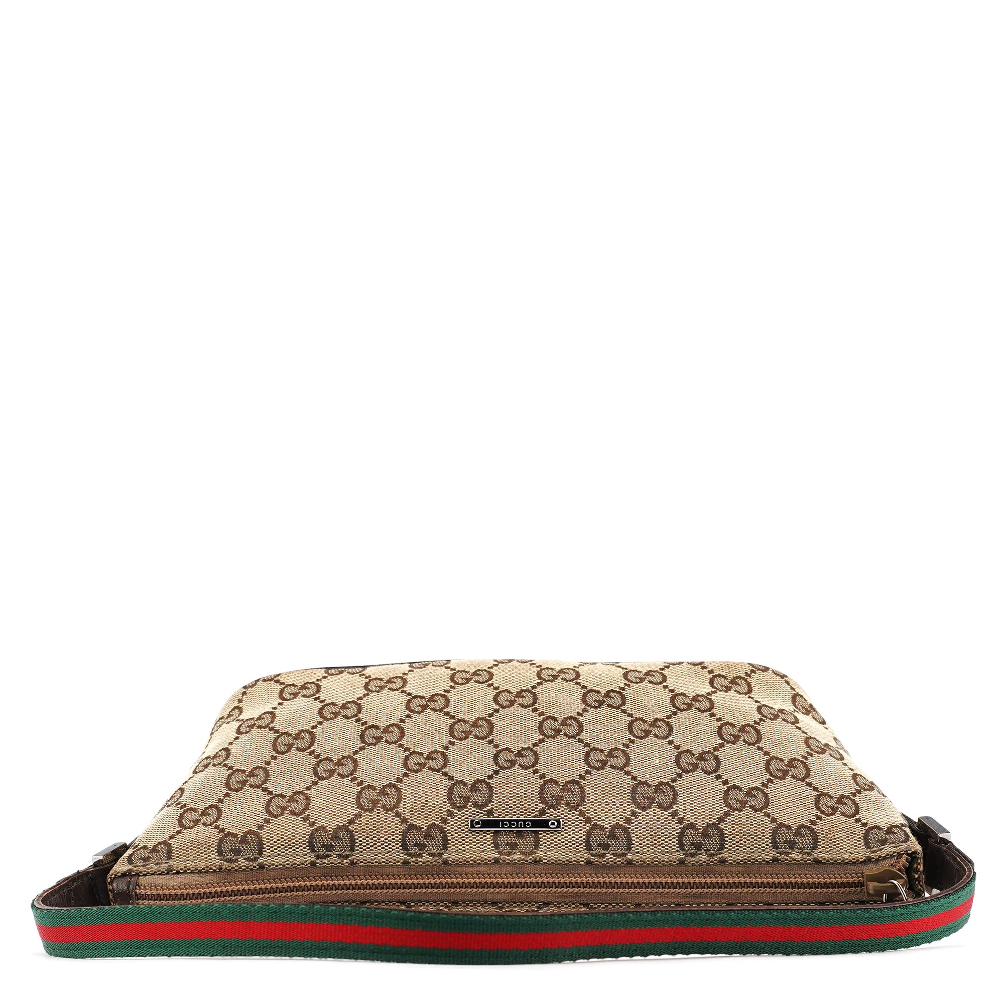 Gucci 141809 Beige Brown GG Boat Pochette