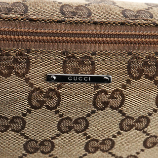 Gucci 141809 Beige Brown GG Boat Pochette