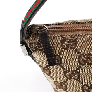Gucci 141809 Beige Brown GG Boat Pochette